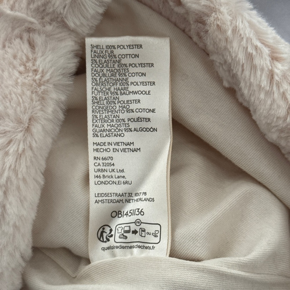 Anthropologie Maeve Fabulous Faux Fur Muscle Tank Top Cream Cottagecore Large - Picture 6 of 7